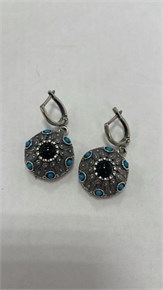 Серьги с бирюзой и агатом 3036