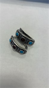 Серьги с сердоликом и бирюзой 2982