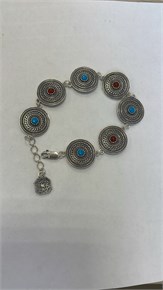 Браслет с сердоликом и  бирюзой 3134