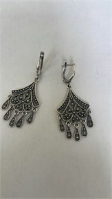 Серьги из серебра с филигранью 3170