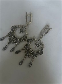 Серьги из серебра с филигранью 3190