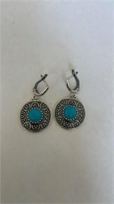 Серьги из серебра с бирюзой 3126