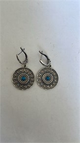 Серьги из серебра с бирюзой 3129