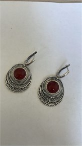 Серьги из серебра с сердоликом 3125