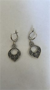 Серьги из серебра с филигранью 3109