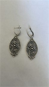 Серьги из серебра с филигранью 3111