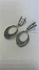 Серьги из серебра с филигранью 3148