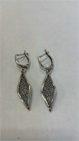Серьги из серебра с филигранью 3155