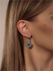 Серьги из серебра с хризопразом 2808