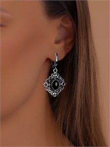 Серьги из серебра с агатом 2336