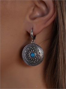 Серьги из серебра с бирюзой 2058