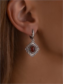 Серьги из серебра с сердоликом 2332
