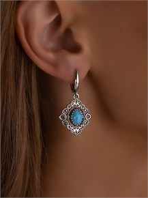Серьги из серебра с бирюзой 2335