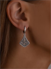 Серьги из серебра с филигранью 3102