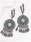 Серьги из серебра с бирюзой 2356