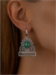 Серьги из серебра с Малахитом 2421