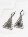 Серьги из серебра с хризопразом 2455