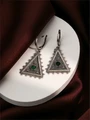 Серьги из серебра с хризопразом 2455