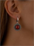 Серьги из серебра с сердоликом 2464