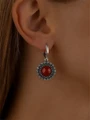Серьги из серебра с сердоликом 2464