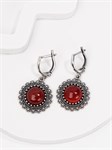 Серьги из серебра с сердоликом 2464