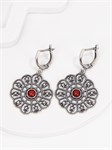 Серьги из серебра  с сердоликом 2971