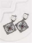 Серьги из серебра  с сердоликом 2975