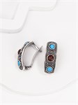 Серьги с сердоликом и бирюзой 2982