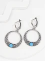 Серьги из серебра с бирюзой 2985