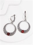 Серьги из серебра с сердоликом 3024