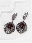 Серьги из серебра с сердоликом 3034