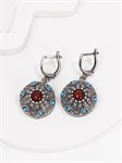 Серьги с сердоликом и бирюзой 3035