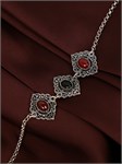 Браслет из серебра с сердоликом и агатом 2949