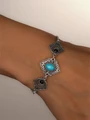 Браслет из серебра с агатом и бирюзой 2954