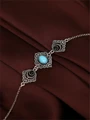 Браслет из серебра с агатом и бирюзой 2954