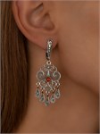 Серьги из серебра с сердоликом 2325