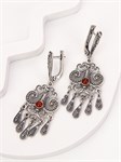 Серьги из серебра с сердоликом 2325