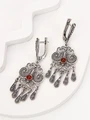 Серьги из серебра с сердоликом 2325