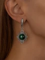 Серьги из серебра с малахитом 2348