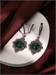 Серьги из серебра с малахитом 2348