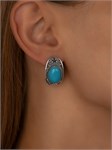 Серьги из серебра с бирюзой 2351