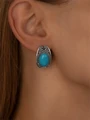 Серьги из серебра с бирюзой 2351