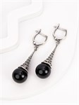 Серьги из серебра с агатом 2428