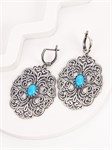 Серьги из серебра с бирюзой 2445