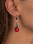 Серьги из серебра с кораллом 2443