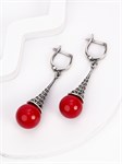 Серьги из серебра с кораллом 2443