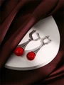Серьги из серебра с кораллом 2443