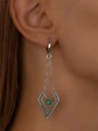 Серьги из серебра с хризопразом 2434
