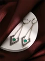 Серьги из серебра с хризопразом 2434