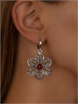 Серьги из серебра с сердоликом 3115